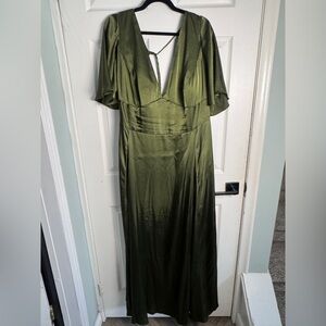 Elegant Olive Green Maxi Dress